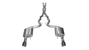 Ford Mustang Performance Exhaust - Dual Rear Exit - CORSA Performance - Xtreme Cat-Back - Gun Metal - `15-`17